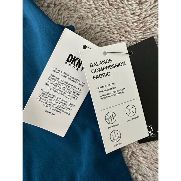Dkny Sport Women's Balance Compression Tank Top - Poseidon teal blue Size S New - Picture 5 of 13